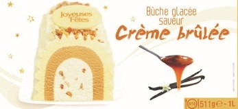 Bûche glacée saveur crème brûlée 1l : photo du produit rappelé le 04/08/2021