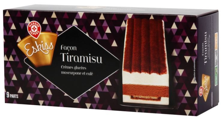 Buche gourmande facon tiramisu 496g Eskiss : photo du produit rappelé le 14/01/2022