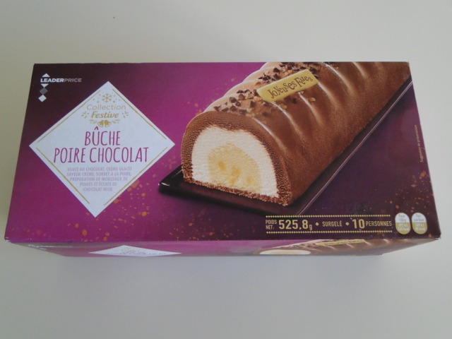Bûche poire chocolat 525,8g leader price : photo du produit rappelé le 12/01/2022