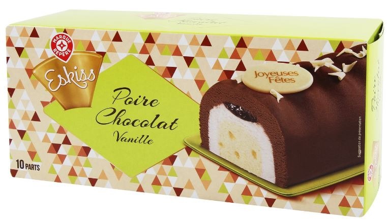 Buche poire chocolat 548,6g Eskiss : photo du produit rappelé le 29/07/2021