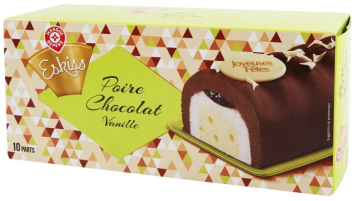 Buche poire chocolat 548,6g Eskiss : photo du produit rappelé le 14/01/2022