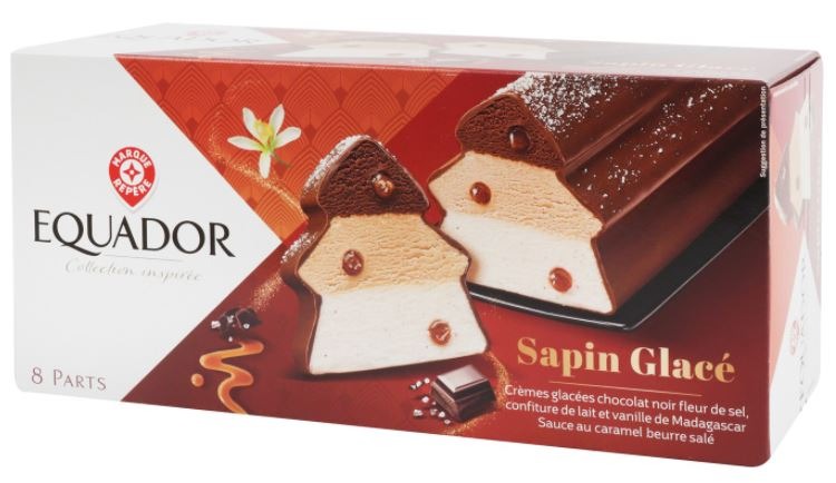 Buche sapin chocolat vanille 510,5g Equador : photo du produit rappelé le 14/01/2022
