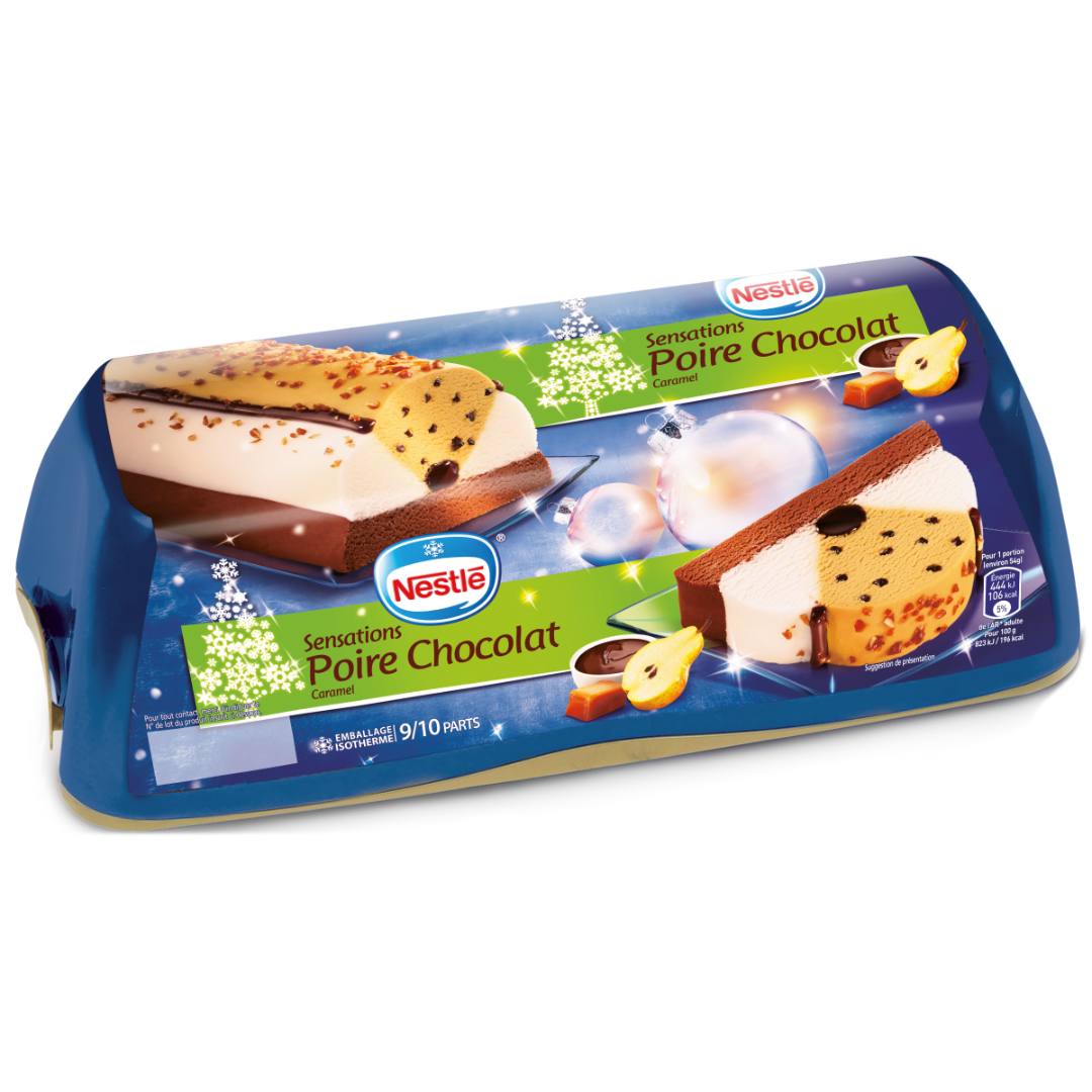 Bûche sensations poire chocolat nestle : photo du produit rappelé le 03/08/2021