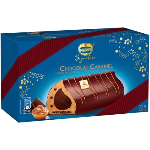 Buche tout chocolat et buche chocolat/caramel Nestlé Signature : photo du produit rappelé le 14/01/2022