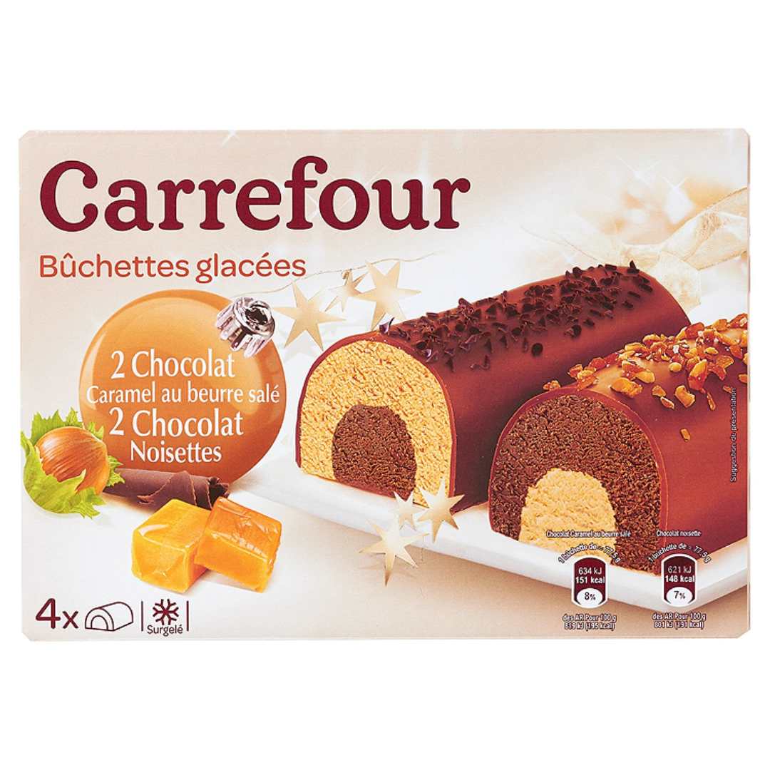 Bûchettes glacées chocolat caramel/ chocolat noisette - Carrefour : photo du produit rappelé le 12/01/2022