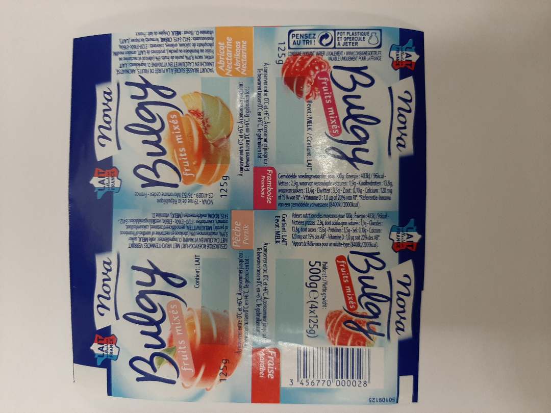 Bulgy fruits mixés Nova : photo du produit rappelé le 23/11/2021