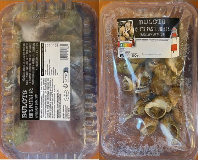 Bulots cuits pasteurisées (buccinum undatum) Lidl : photo du produit rappelé le 09/04/2024