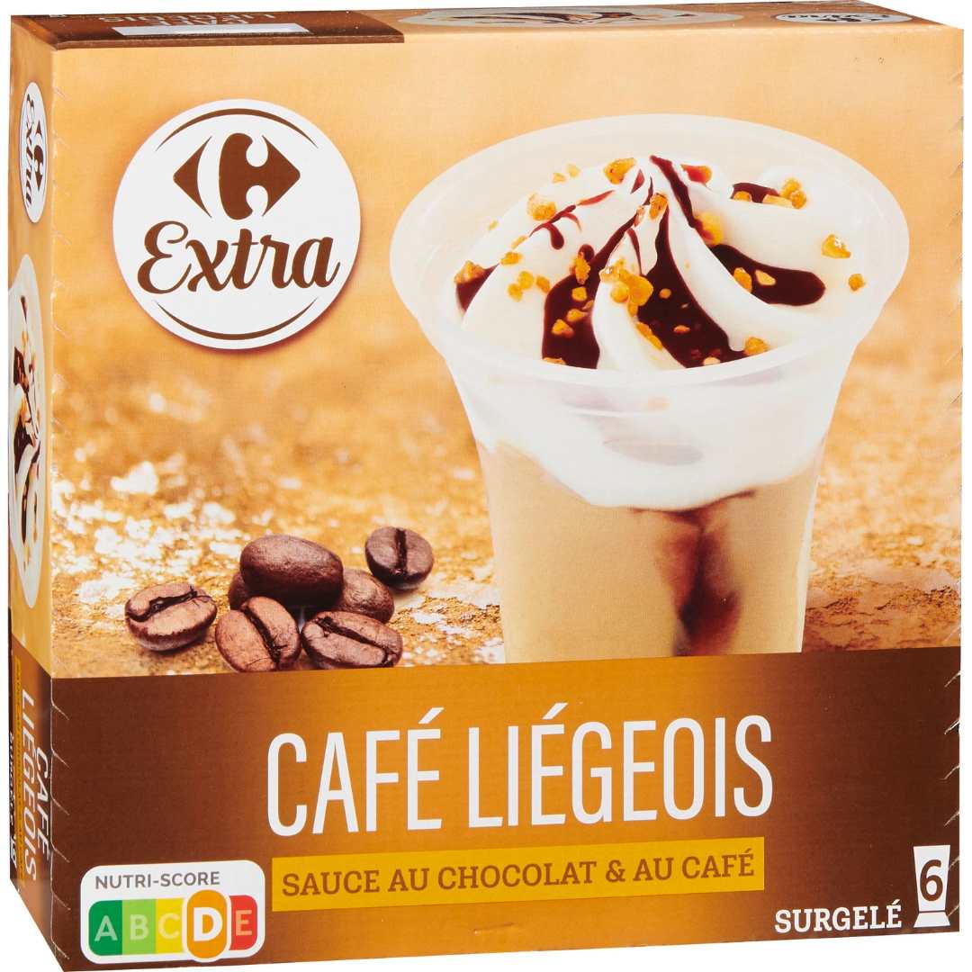 Café liégeois - sauce au chocolat & au café x6 Carrefour / Carrefour Extra : photo du produit rappelé le 29/07/2021
