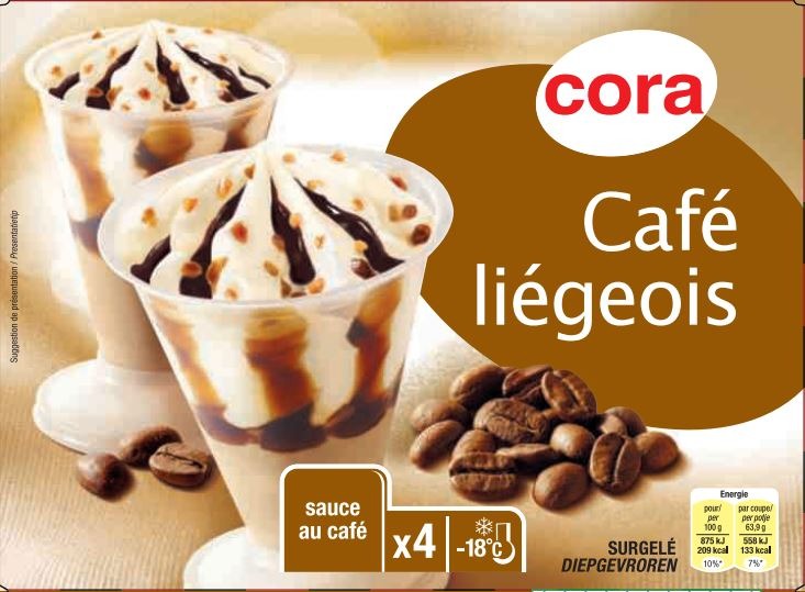Café liégeois x4 500 ml - 255 g Cora : photo du produit rappelé le 24/02/2022