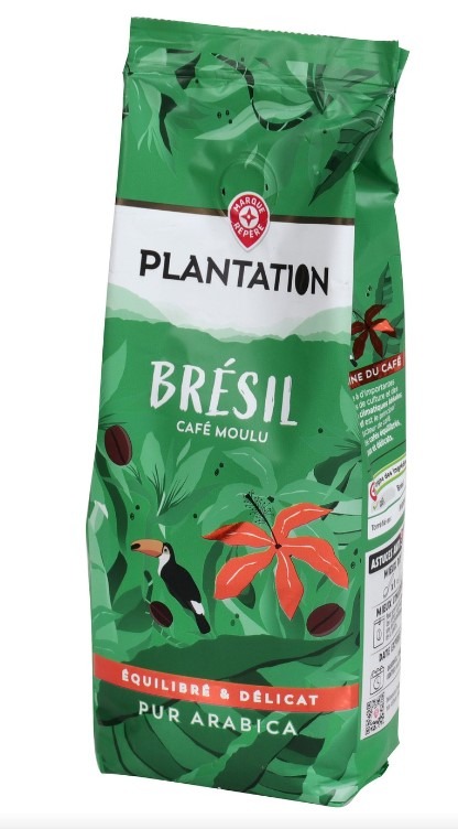 Cafe moulu pur arabica brésil - 250g Plantation : photo du produit rappelé le 18/10/2023