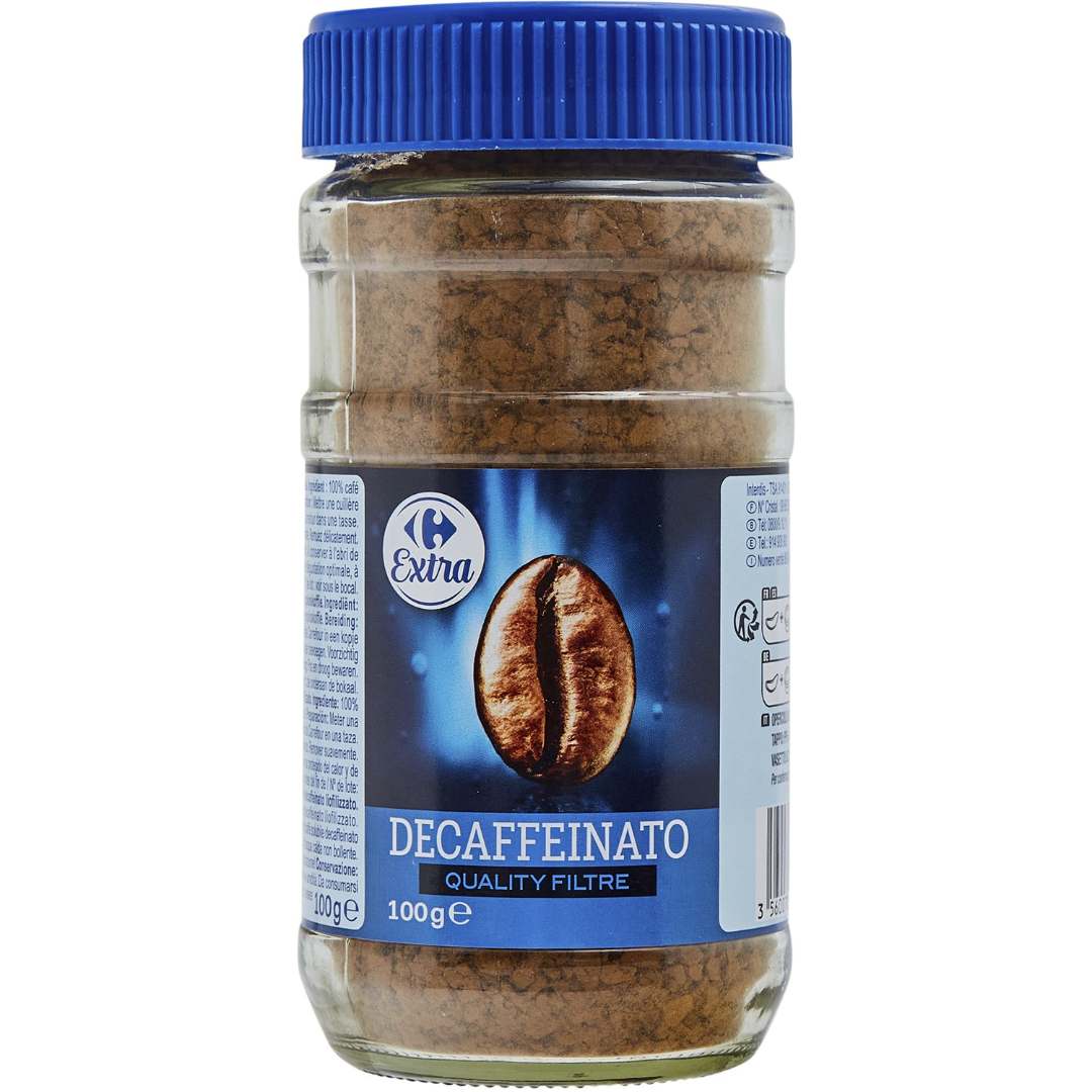 Café soluble decaffeinato quality filtre bocal 100g Carrefour Extra : photo du produit rappelé le 06/06/2025