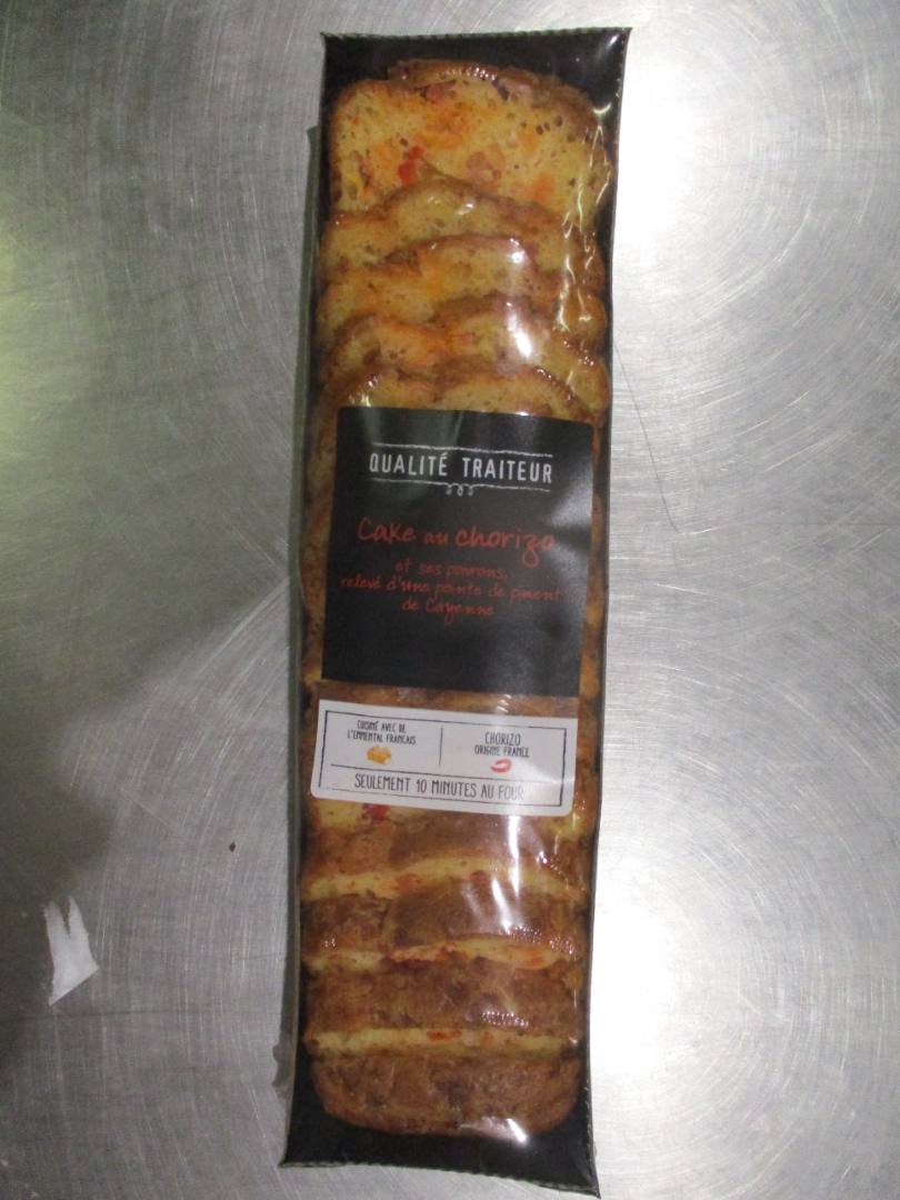 Cake chorizo poivron tranché qualite traiteur : photo du produit rappelé le 07/10/2021