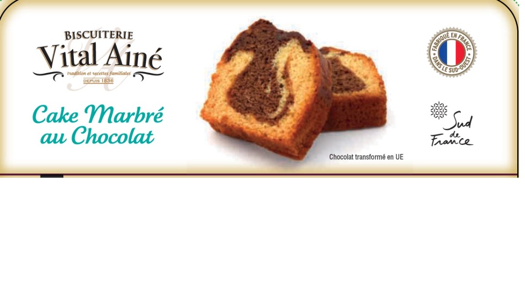 Cake marbré au chocolat 270 g Biscuiterie Vital : photo du produit rappelé le 30/06/2022