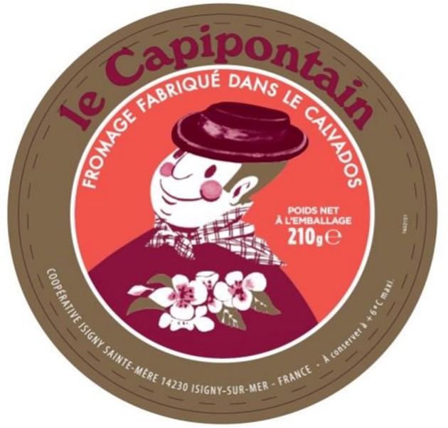 Camembert au lait microfiltré de vache 210g Capipontain : photo du produit rappelé le 15/07/2024