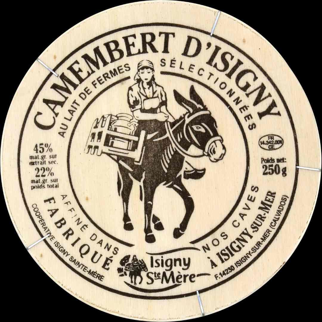 Camembert d'isigny au lait de fermes sélectionnées 250g : photo du produit rappelé le 15/07/2024