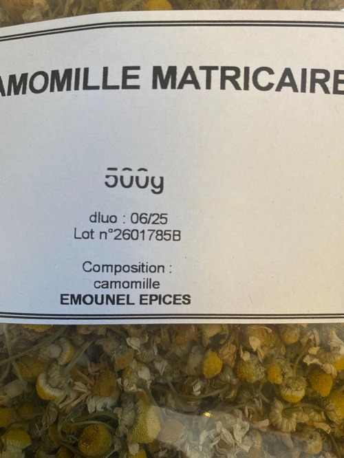 Camomille douce Emounel : photo du produit rappelé le 29/03/2024
