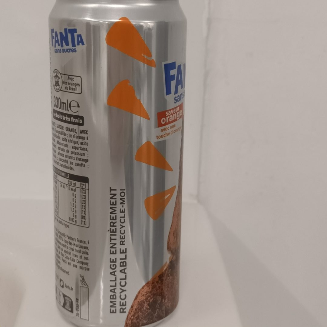 Canette boisson rafraîchissante Fanta Orange Sans Sucres en Canette 33cl : photo 2 sur 2 du produit rappelé le 05/09/2024