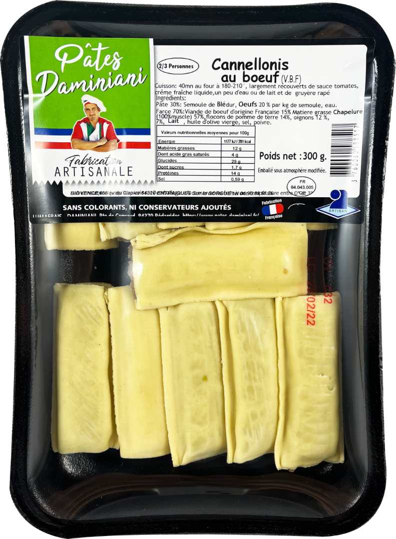 Cannelloni au boeuf Daminiani : photo du produit rappelé le 20/05/2025