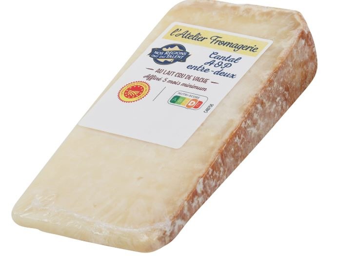 Cantal entre deux AOP 200g L'Atelier Fromagerie - Nos Regions Ont du Talent : photo du produit rappelé le 05/07/2024