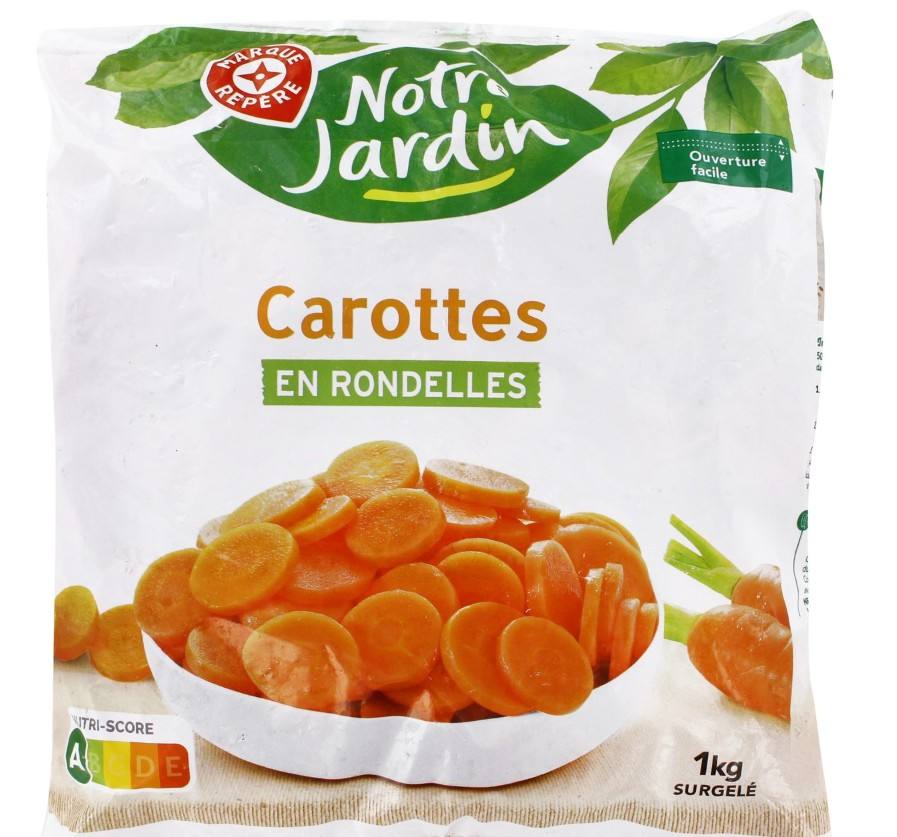 Carottes en rondelles surgelées 1kg Notre Jardin : photo du produit rappelé le 20/05/2025