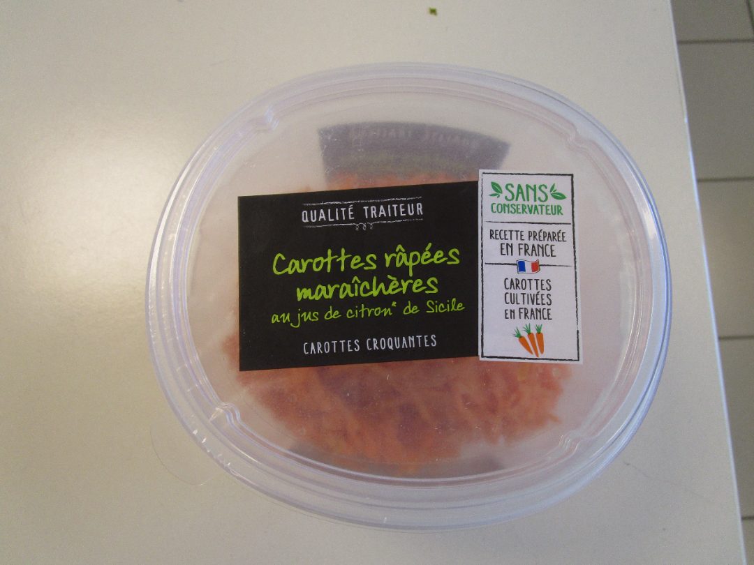 Carottes maraichères râpées au jus de citron de sicile Qualite Traiteur : photo du produit rappelé le 25/09/2021