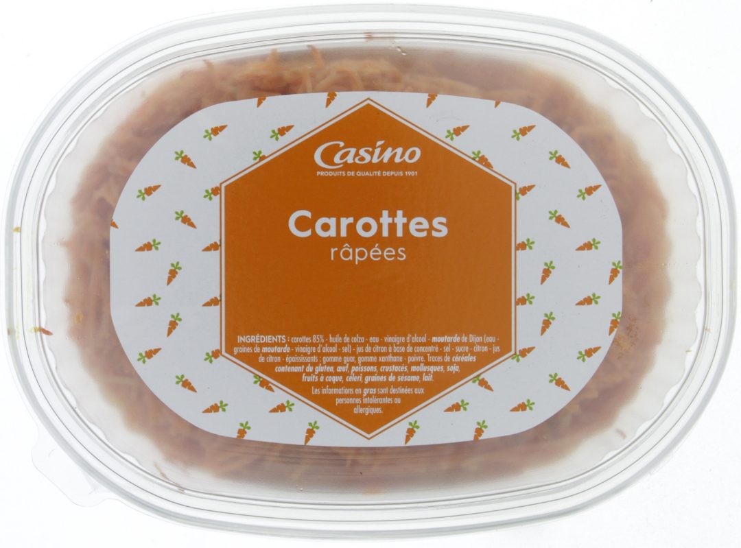 Carottes râpées - 1kg - Casino : photo du produit rappelé le 02/11/2023