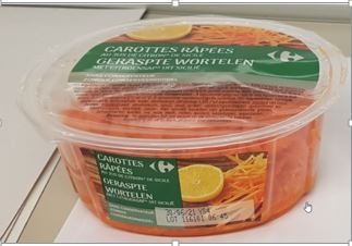 Carottes râpées au jus de citron de sicile Carrefour : photo du produit rappelé le 16/06/2021