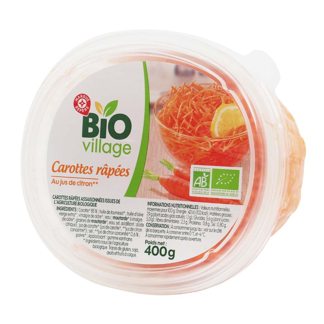 Carottes rapees bio 200g et 400g BIO Village : photo 2 sur 2 du produit rappelé le 21/01/2022