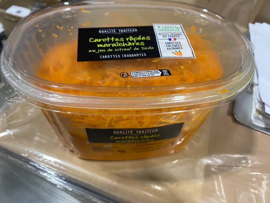 Carottes râpées maraichères Qualité Traiteur : photo du produit rappelé le 06/11/2023