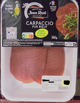 Carpaccio pur boeuf Jean Roze : photo du produit rappelé le 27/06/2023