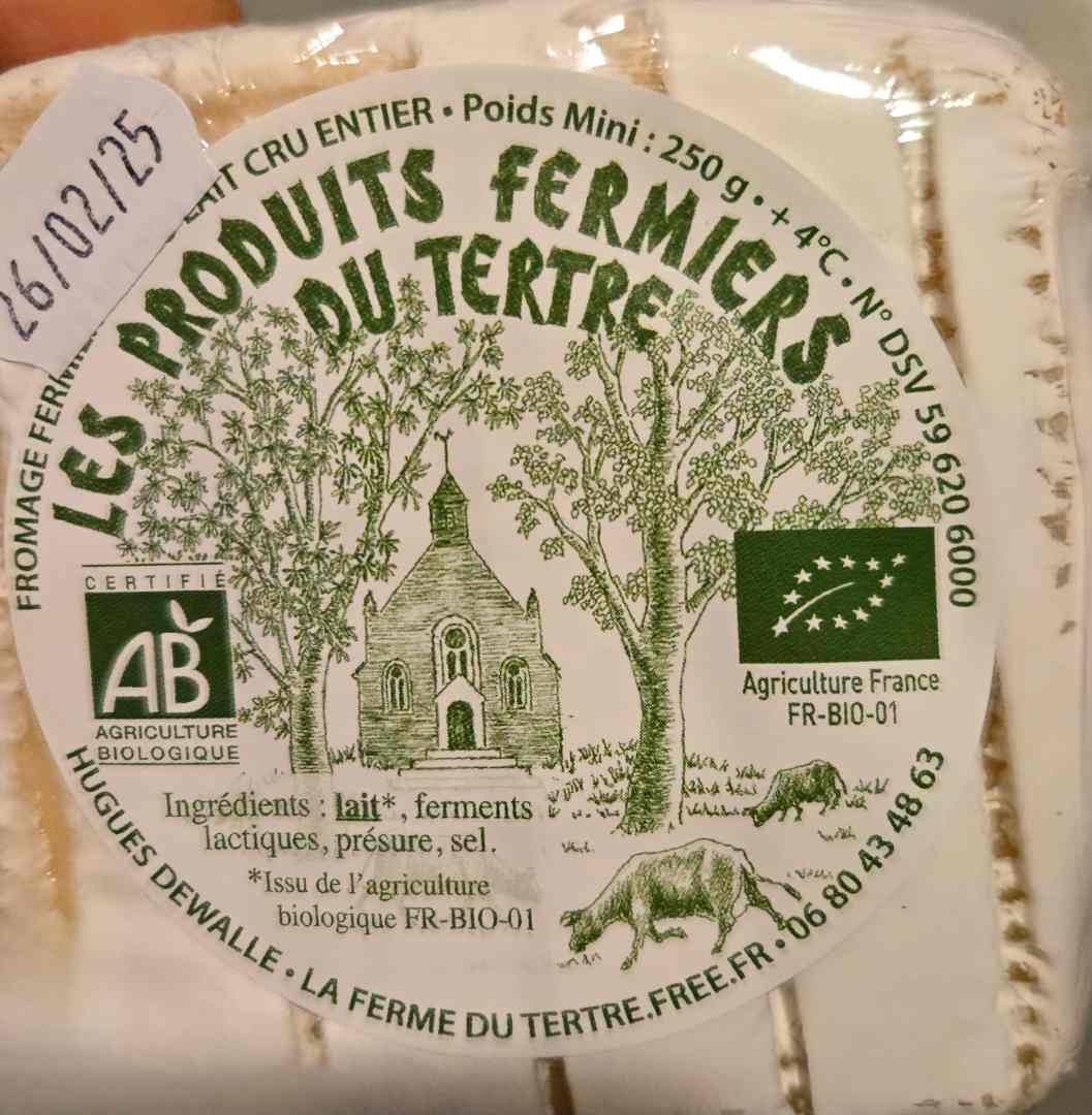 Carre du tertre , le villersois , creme Les Produits Fermier du Tertre : photo du produit rappelé le 04/02/2025