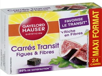 Carrés transit figues et fibres maxi format x 24 - 240 g Gayelord Hauser : photo du produit rappelé le 30/10/2024