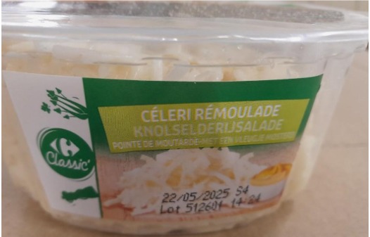 Celeri remoulade Carrefour Classic : photo du produit rappelé le 09/05/2025