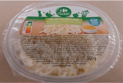 Celeri remoulade Carrefour Classic : photo 2 sur 2 du produit rappelé le 09/05/2025
