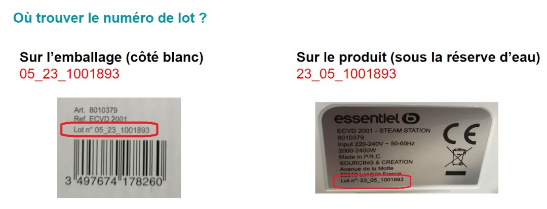 Centrale vapeur ecvd2001 Essentielb : photo 2 sur 2 du produit rappelé le 11/10/2023