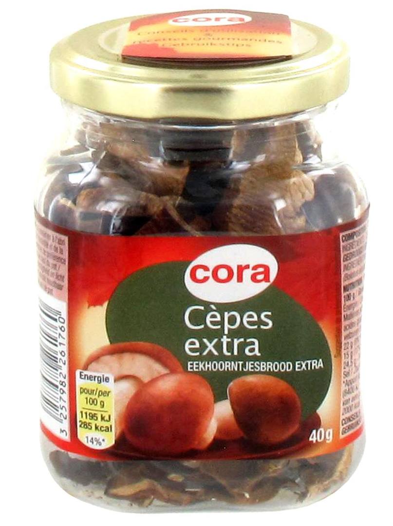Cèpes extra séchés 40 g Cora : photo du produit rappelé le 13/05/2024