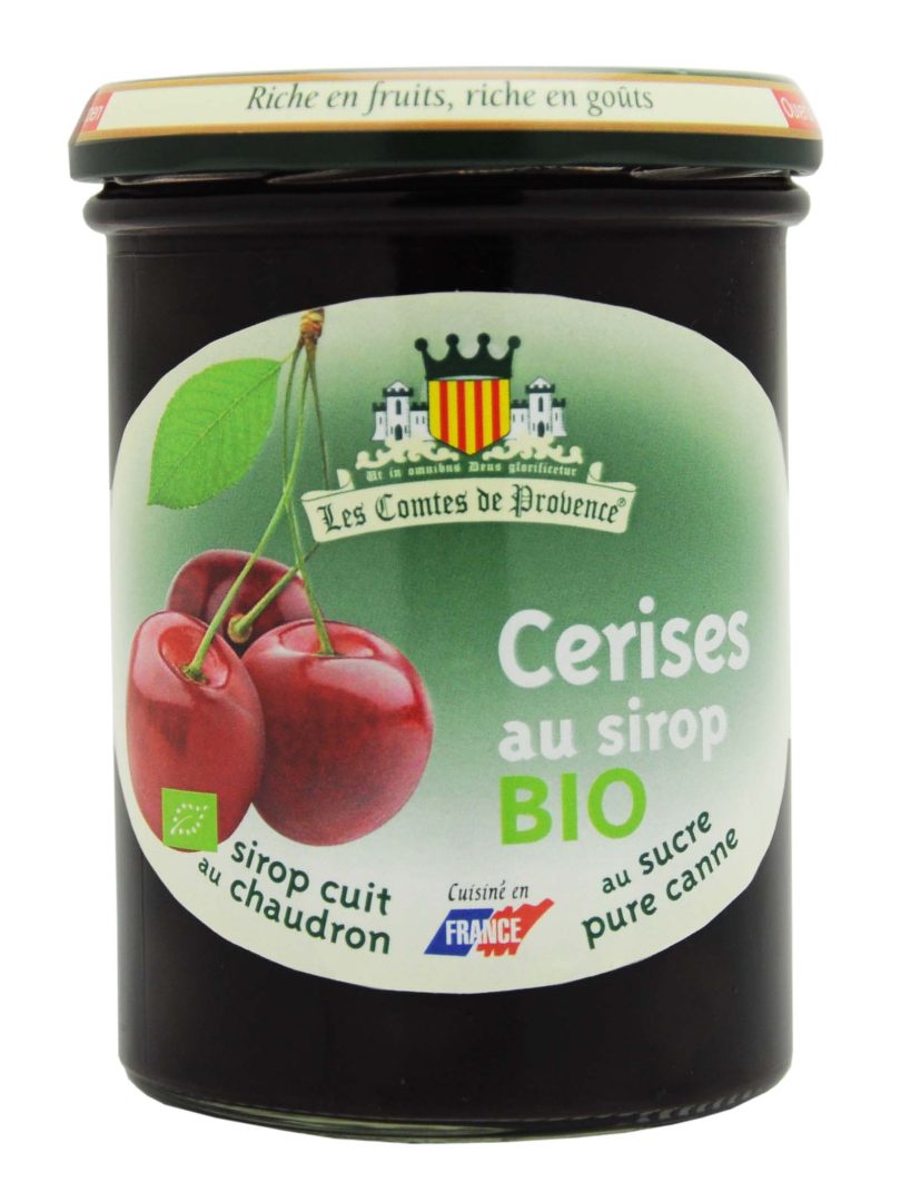 Cerises au sirop bio Les Comtes de Provence : photo du produit rappelé le 11/07/2022
