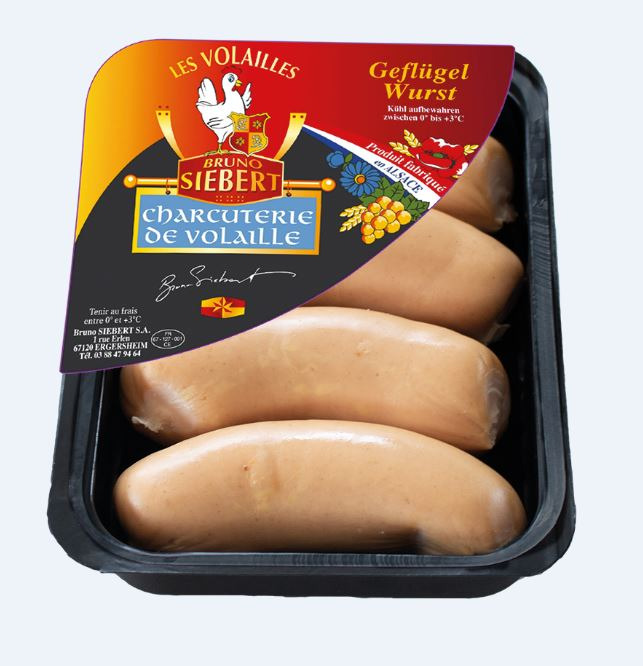 Cervelas de volaille Bruno Siebert S.A : photo 2 sur 2 du produit rappelé le 19/09/2025
