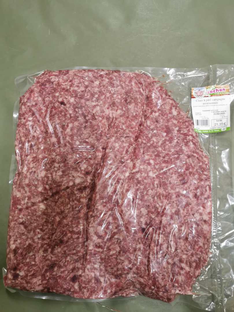 Chair a pate campagne assaisonnee Mon Cochon : photo du produit rappelé le 31/01/2025