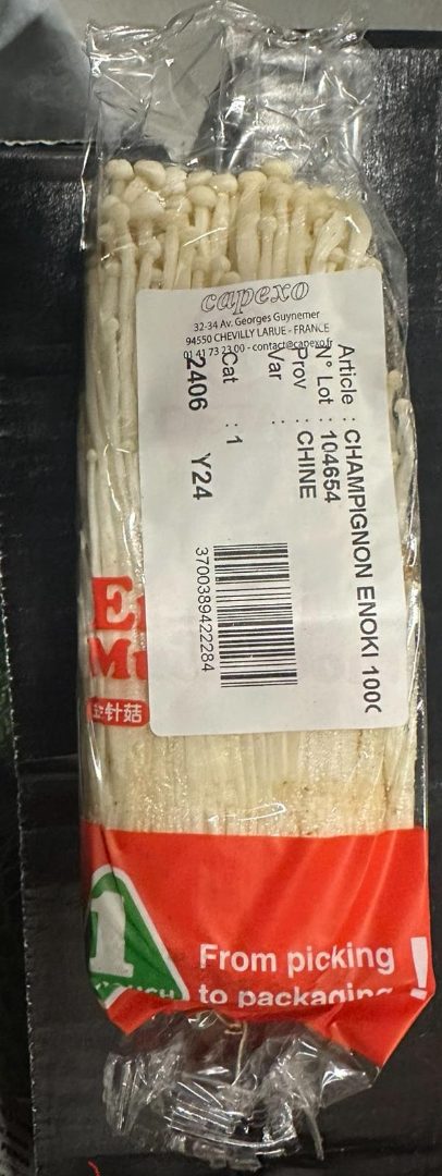 Champignon enoki - Chine Detan : photo du produit rappelé le 04/07/2025