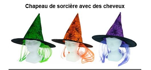 Chapeau de sorcière avec des cheveux : photo du produit rappelé le 07/01/2022