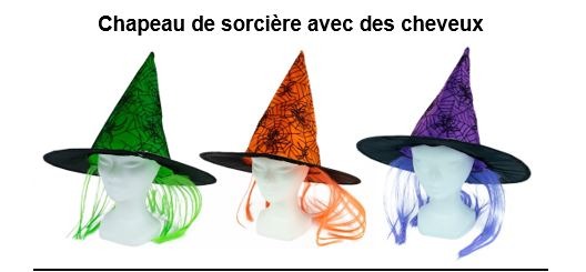 Chapeau de sorcière avec des cheveux : photo du produit rappelé le 10/01/2022