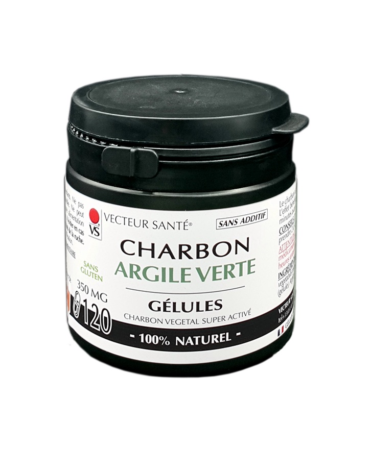 Charbon argile 120 gelules Vecteur Sante : photo du produit rappelé le 18/11/2021
