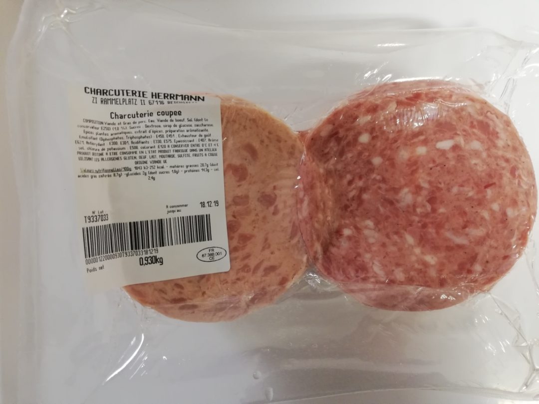 Charcuterie coupée : photo du produit rappelé le 04/06/2021