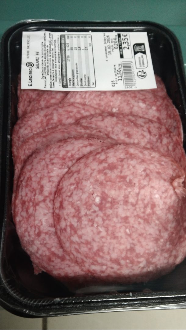Charcuterie frais emballé par nos soins Leclerc Dainville : photo du produit rappelé le 28/01/2026