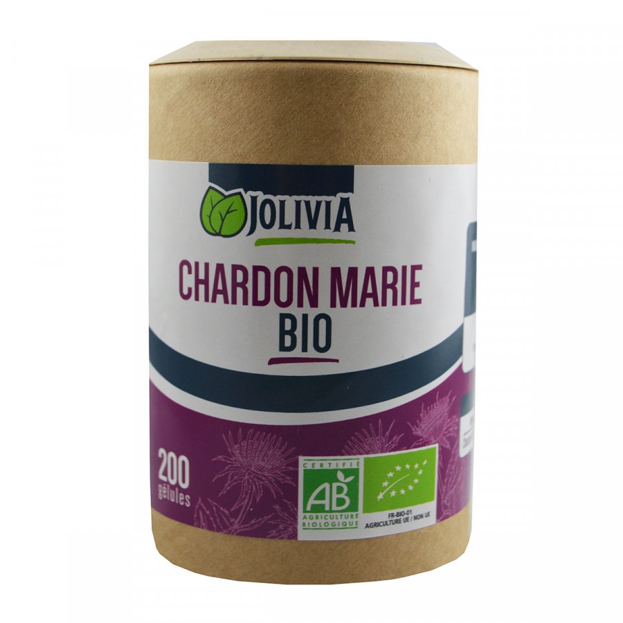 Chardon marie bio - 200 gélules végétales de 300 mg Jolivia : photo du produit rappelé le 21/03/2023
