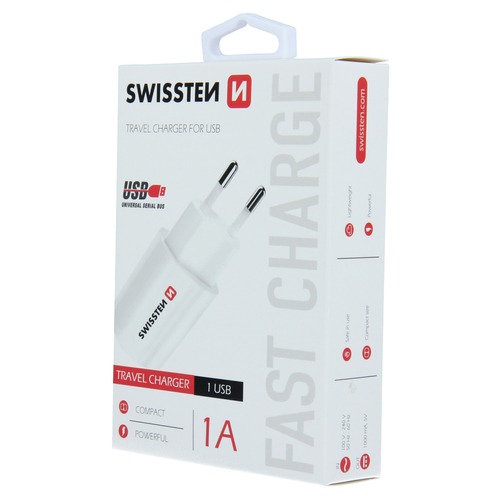 Chargeur 1 port USB blanc 1a Swissten : photo du produit rappelé le 23/09/2021