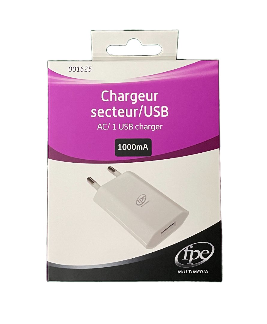 Chargeur secteur/USB 1000ma Fpe (france Production Electronique) : photo du produit rappelé le 07/11/2023