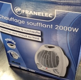 Chauffage soufflant Franelec : photo du produit rappelé le 11/12/2023