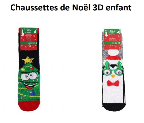 Chaussettes de noël 3d enfant : photo du produit rappelé le 10/02/2022
